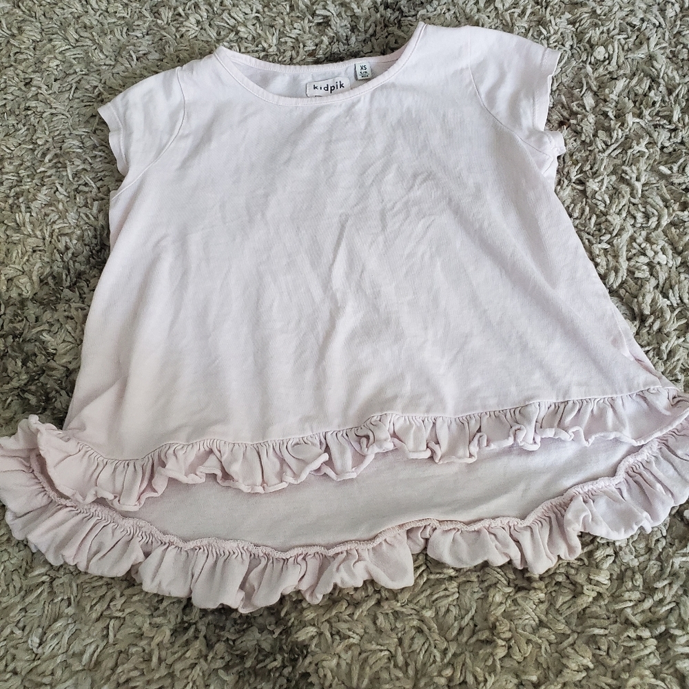 Pink ruffle blouse